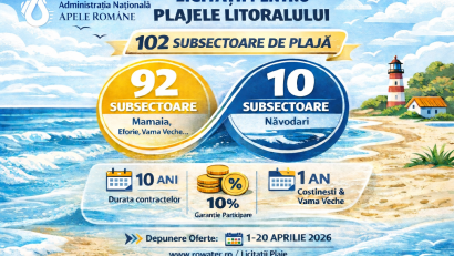 Peste 100 de subsectoare de plajă, scoase la licitație