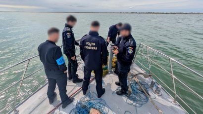 Polițiștii de frontieră au salvat 17 sturioni prinși în plasele braconierilor pe Marea Neagră