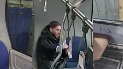 ”Buză interlopul”, bărbatul care vandaliza autobuzele CT BUS, a fost depistat de polițiști