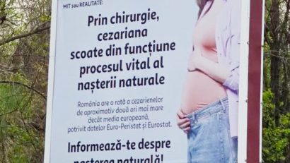 Colegiul Medicilor din România despre panourile anti-cezariană: Informațiile afișate, lipsite de fundament științific