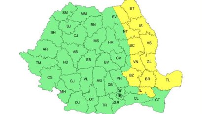 Avertizări de ploi și vijelii, până sâmbătă. Dobrogea, vizată de un COD GALBEN de vânt puternic