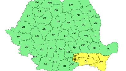 COD GALBEN de averse în județul Constanța. Hidrologii au emis și o avertizare de inundații