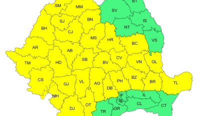 Județul TULCEA: Avertizare ANM – averse torențiale, descărcări electrice, vijelii