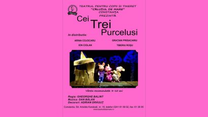 Pe 1 iunie, spectacolul “Cei trei purceluși” se joacă în Parcul Gării din Constanța. Intrarea este liberă
