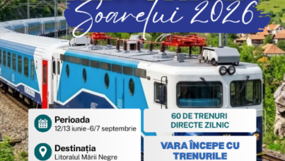 CFR Călători: 60 de trenuri directe intră în circulație în programul estival „Trenurile Soarelui”