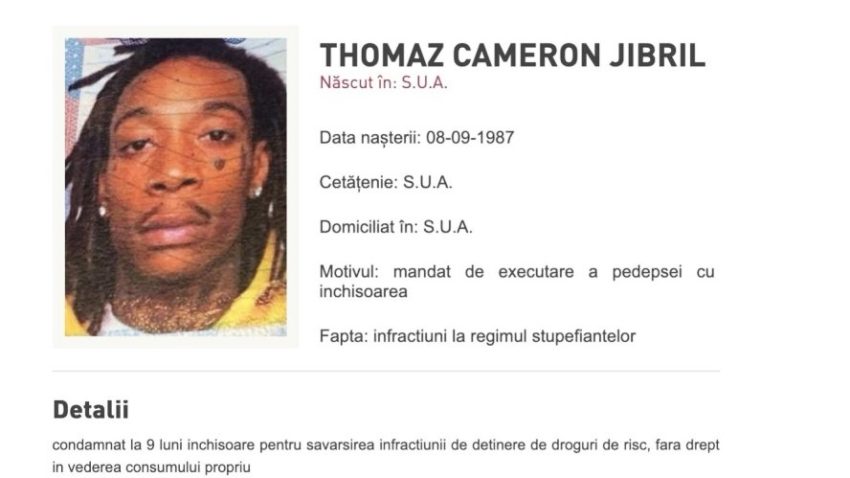 Rapperul Wiz Khalifa, dat în urmărire de Poliţia Română