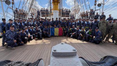 Nava-Școală „Mircea” a încheiat traversarea Atlanticului și își continuă marșul de instrucție spre SUA