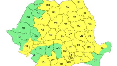 ANM a emis atenționare meteorologică COD GALBEN de instabilitate atmosferică. Sunt vizate și zone din Dobrogea