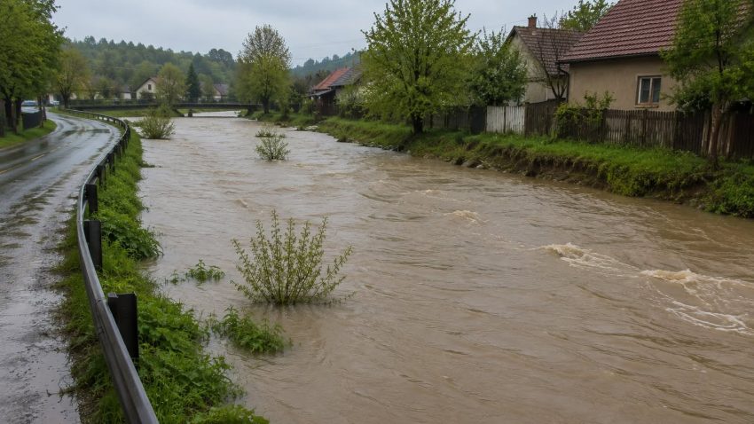 INHGA: Cod galben de inundații pe râuri din 14 județe, până joi la prânz