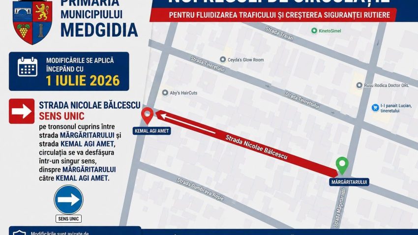 MEDGIDIA: De la 1 iulie, intră în vigoare noi reguli de circulație