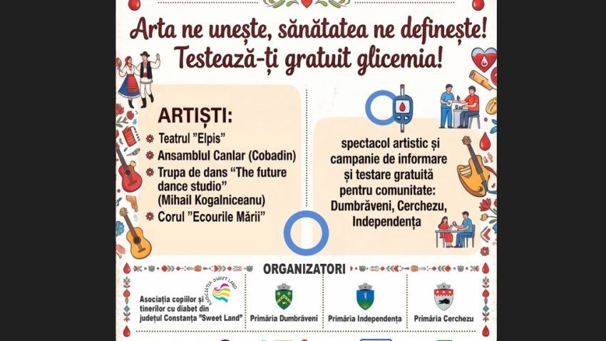 Sănătate și distracție pentru comunitate: Selly și Teatrul „Căluțul de Mare” vin la Independența într-o campanie de testare gratuită și conștientizare a diabetului