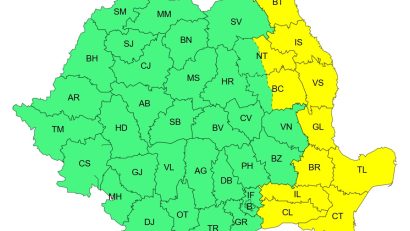 CONSTANȚA și TULCEA sub cod GALBEN! Averse torențiale, descărcări electrice, grindină