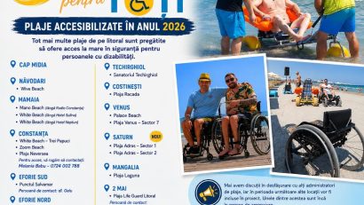 Proiectul „Plajă și Mare pentru TOȚI” continuă în 2026. Pe litoralul românesc, 18 plaje vor fi accesibile pentru persoanele cu dizabilitați