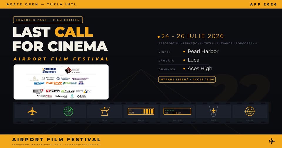 TUZLA: Cinema sub cerul liber pe pista de aviație – Airport Film Festival revine!