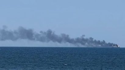 ANR: Incendiul de la bordul navei GAS LISBON a scăzut în intensitate