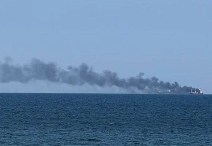 ANR: Incendiul de la bordul navei GAS LISBON a scăzut în intensitate