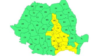 Meteorologii au restrâns aria vizată de Codul Galben de instabilitate atmosferică