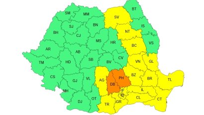 Avertizări de vreme severă. Dobrogea, sub Cod Galben de averse