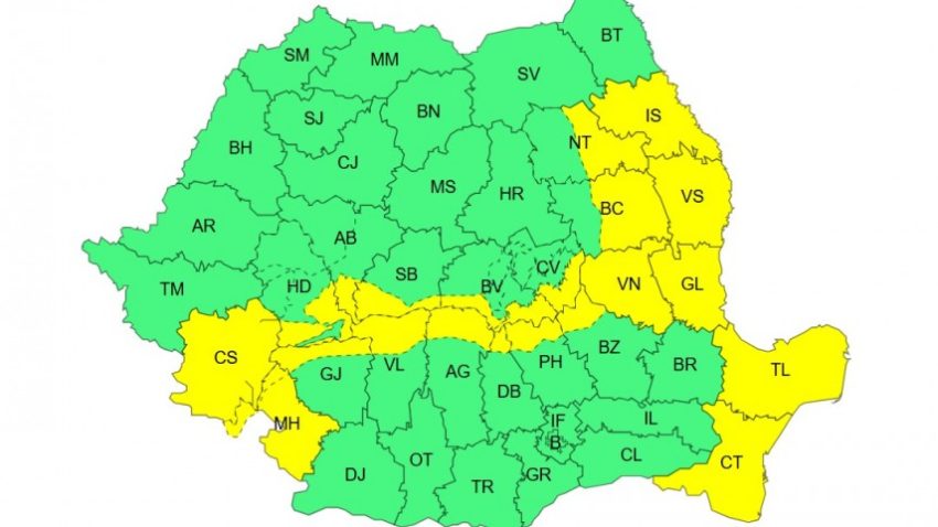 Dobrogea este vizată de noi atenționări meteo emise de ANM!
