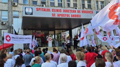 CONSTANȚA: 300 de angajați ai Spitalului Județean au participat la greva de avertisment organizată de SANITAS