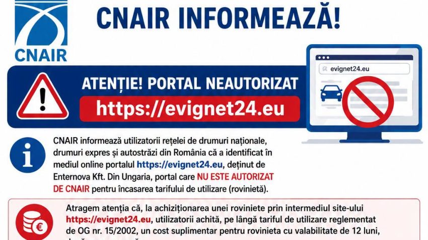 CNAIR: Portal neautorizat de vânzare a rovinietei