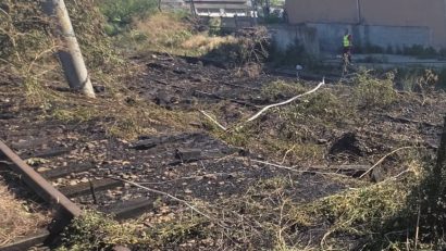 Incendiu de vegetație în zona feroviară Fir 2 Constanța Port Zona B – Constanța Vii. Circulația trenurilor de călători a fost oprită temporar