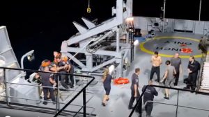 Nicușor Dan: Nava care s-a scufundat după ce a luat foc în Marea Neagră a fost lovită