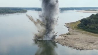 VIDEO | Stânca din apropierea braţului Bala al Dunării a fost dislocată cu succes