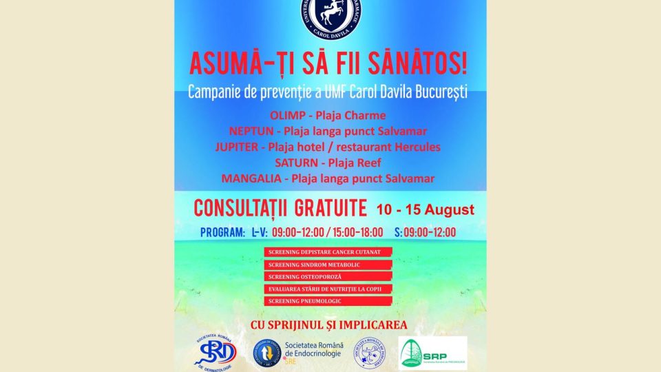 Cea de-a VI-a ediție a campaniei “Asumă-ți să fii sănătos” începe în stațiunile din sudul litoralului