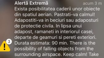 Mesaj RO-ALERT pentru zona de Nord a județului Tulcea