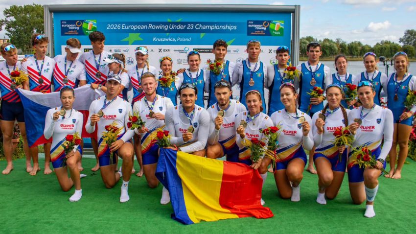 9 medalii de AUR şi una de ARGINT pentru România, la Europenele de canotaj U23 din Polonia