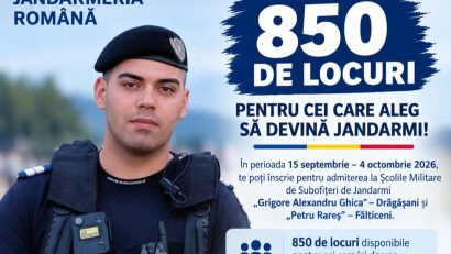 Vrei o carieră militară? 850 de locuri disponibile la Școlile Militare de Subofițeri de Jandarmi