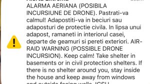 MApN: O țintă aeriană a fost detectată în apropierea graniței cu România. Populația din Nordul județului Tulcea, alertată prin mesaj RO-ALERT