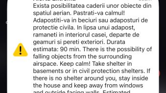 Mesaj RO-ALERT pentru locuitorii din Nordul județului Tulcea