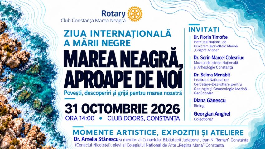 CONSTANȚA: „Marea Neagră, aproape de noi” – întâlnire cu specialiști, momente artistice, expoziții și ateliere