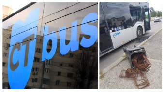 CONSTANȚA: Adolescent rănit într-un autobuz CT Bus de geamul spart de un individ care a urcat cu un tomberon de fier vechi