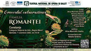 „Concertul extraordinar Familia Romanței” va avea loc în Sala Colegiului Național de Arte „Regina Maria” din Constanța