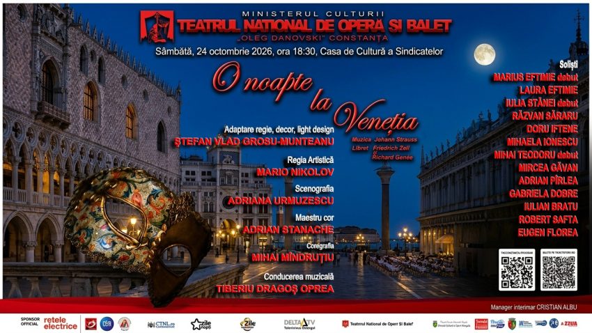 „O noapte la Veneția”, pe scena Casei de Cultură Constanța