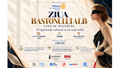 CONSTANȚA: „Cină pe nevăzute” – o experiență dedicată empatiei și conștientizării, de Ziua Bastonului Alb